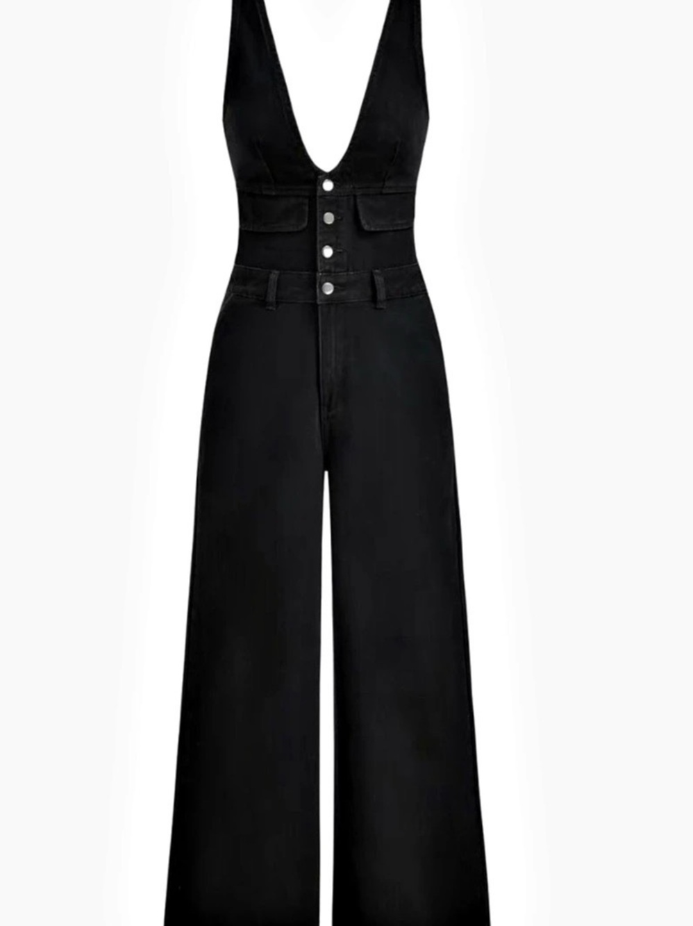 Black Wide-Leg Jumpsuit New